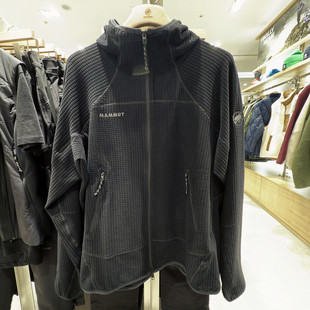 韩国25猛犸象MAMMUT Grid ML Hooded Jkt 抓绒衣夹克连帽保暖男女