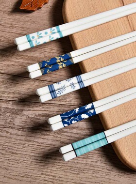 复古陶瓷筷子家用釉中彩骨瓷餐具耐高温个性创意筷勺套装好看好用