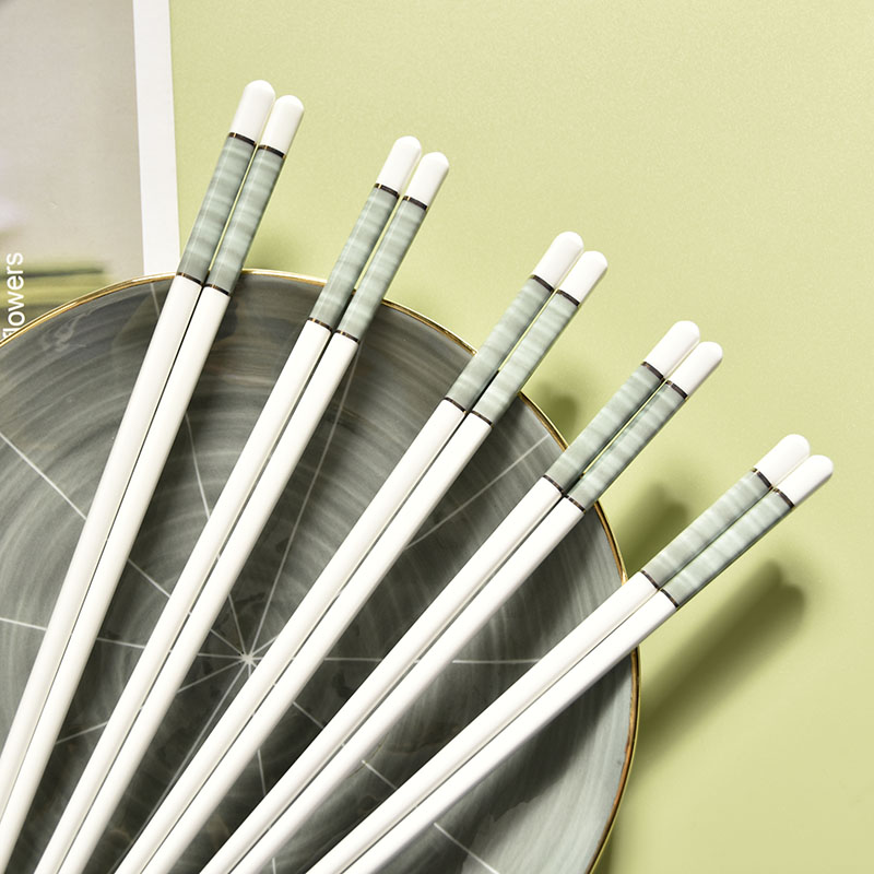 陶瓷筷子家用餐具套装勺子桑墨轻奢风北欧高档高颜值简约创意品质