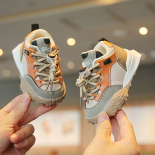 魔术贴加绒男女小童鞋 软底防滑宝宝运动鞋 子 秋冬新款 婴儿学步鞋