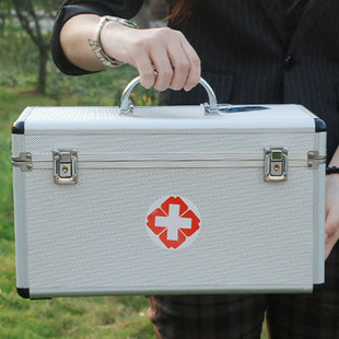 16寸铝合金出诊箱医疗箱家用医药箱便携式药品器械收纳箱手提应急