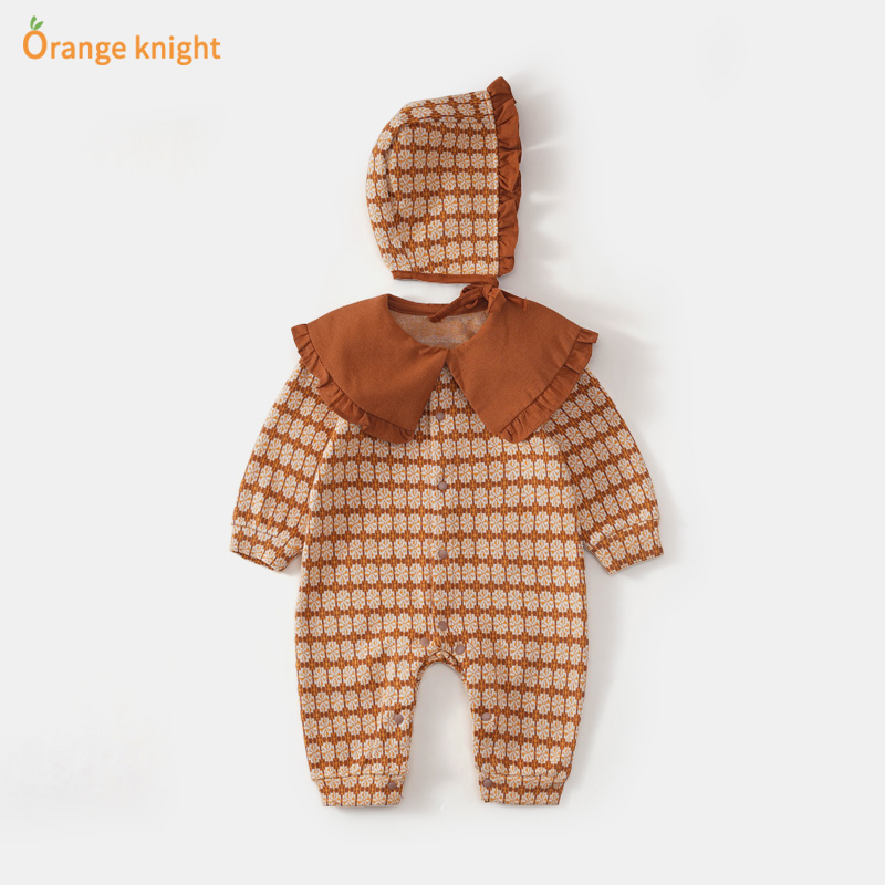 春装可爱娃娃领哈衣爬服