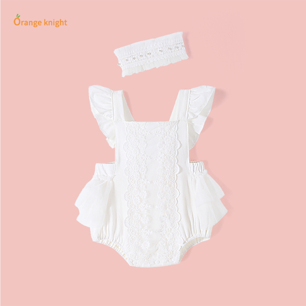 婴儿夏季衣服韩版甜美洋气公主满月百天礼服女宝宝无袖背心包屁衣