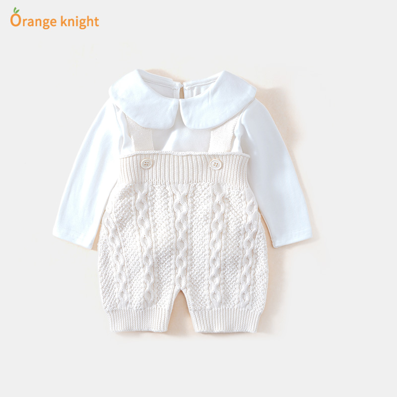 婴儿超洋气可爱公主针织背带套装