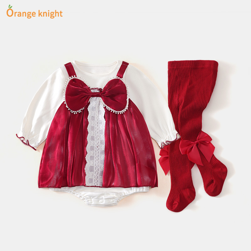 婴儿百天公主礼服周岁套装包屁裙