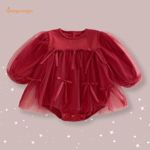 女宝宝裙子春装新款衣服婴儿超萌蝴蝶结连衣裙女童春秋洋气公主裙