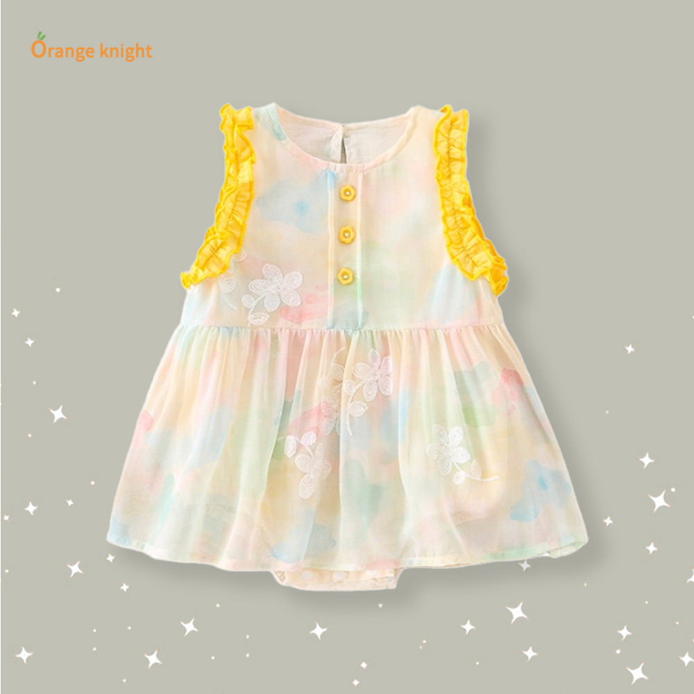 女童夏季2025新款新生儿韩系薄款软萌清新七彩花边无袖包屁连衣裙,童装/婴儿装/亲子装,连衣裙,淘宝优惠券,粉丝福利购,淘宝优惠卷