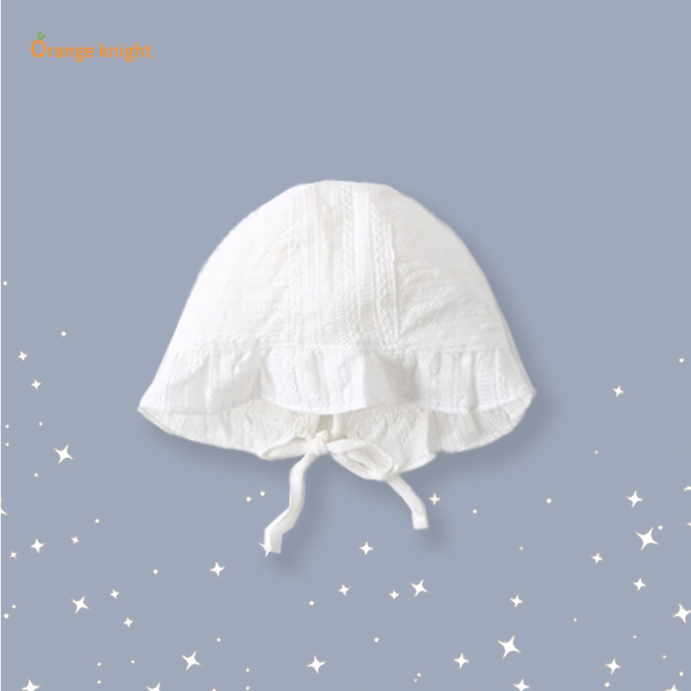 小月龄婴儿新生儿春季百搭简约女宝宝公主外出防风防晒帽子