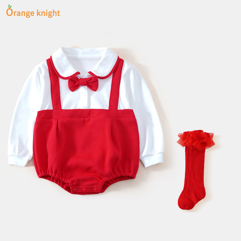 婴儿满月服可爱喜庆抓周礼服百天