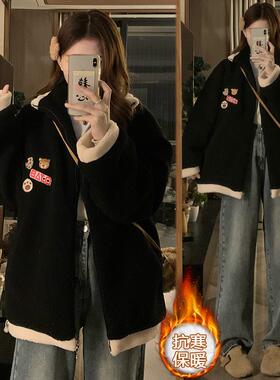 -斤胖大码女装羊羔毛加厚棉服冬季新款休闲加厚棉衣外套潮