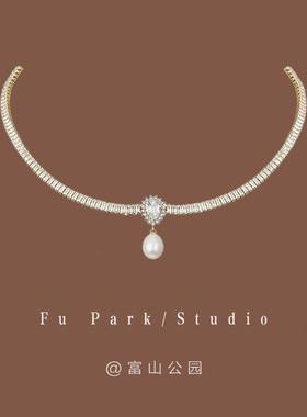 「爱乐之城」法式复古轻奢气质珍珠项链小众设计锁骨链高级感颈链