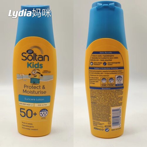 英国进口soltan kids小黄人儿童超强防晒霜UVA 50+