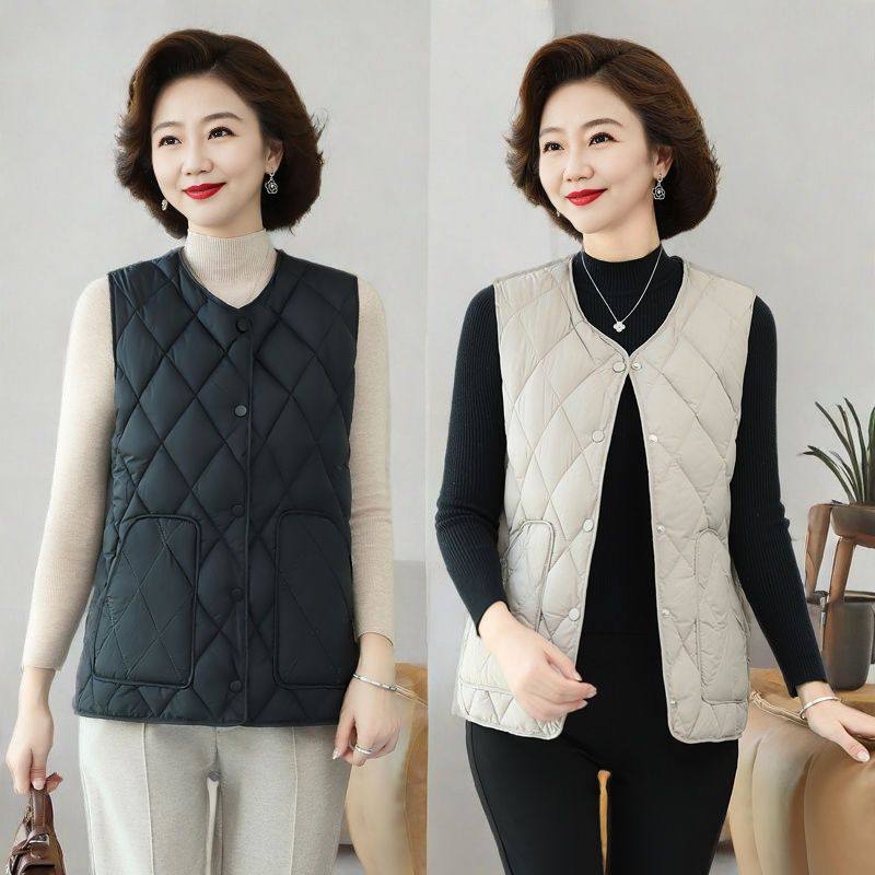 马甲秋冬轻薄无袖中老年外套背心