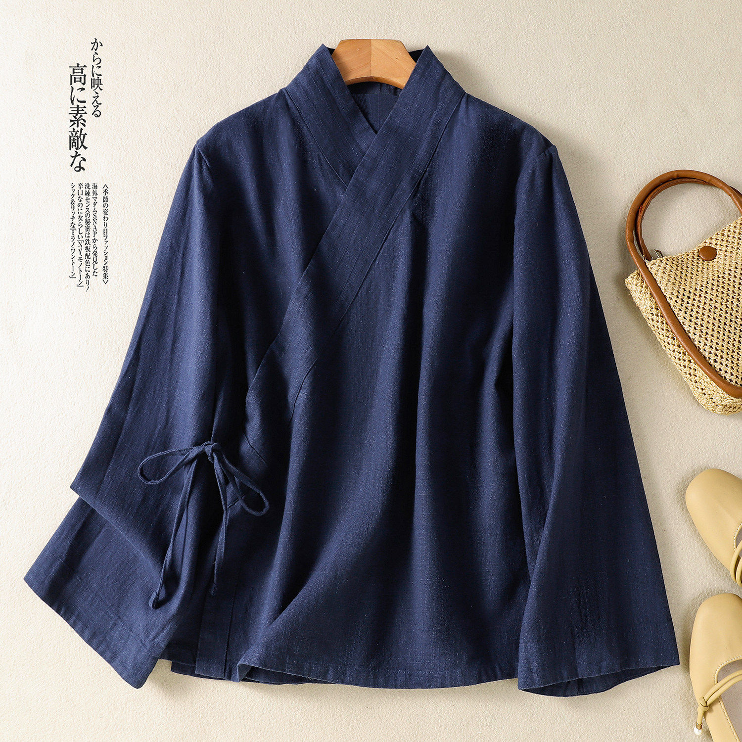 斜襟太极服八段锦女武当道士亚麻男道袍练功棉麻居士禅意长袖汉服,女装/女士精品,汉服上装,淘宝优惠券,粉丝福利购,淘宝优惠卷