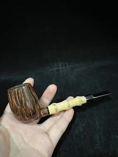 丹麦Tom Eltang汤姆艾尔唐 手工石楠木烟斗 光面竹节撞球直斗