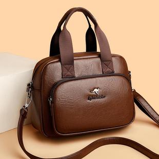 真皮女包手提包女款包包大容量2025新款复古单肩斜挎包牛皮妈妈包