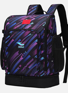 浩沙25新款紫绿白色大容量防水耐磨大开口双肩游泳装备包旅游休闲