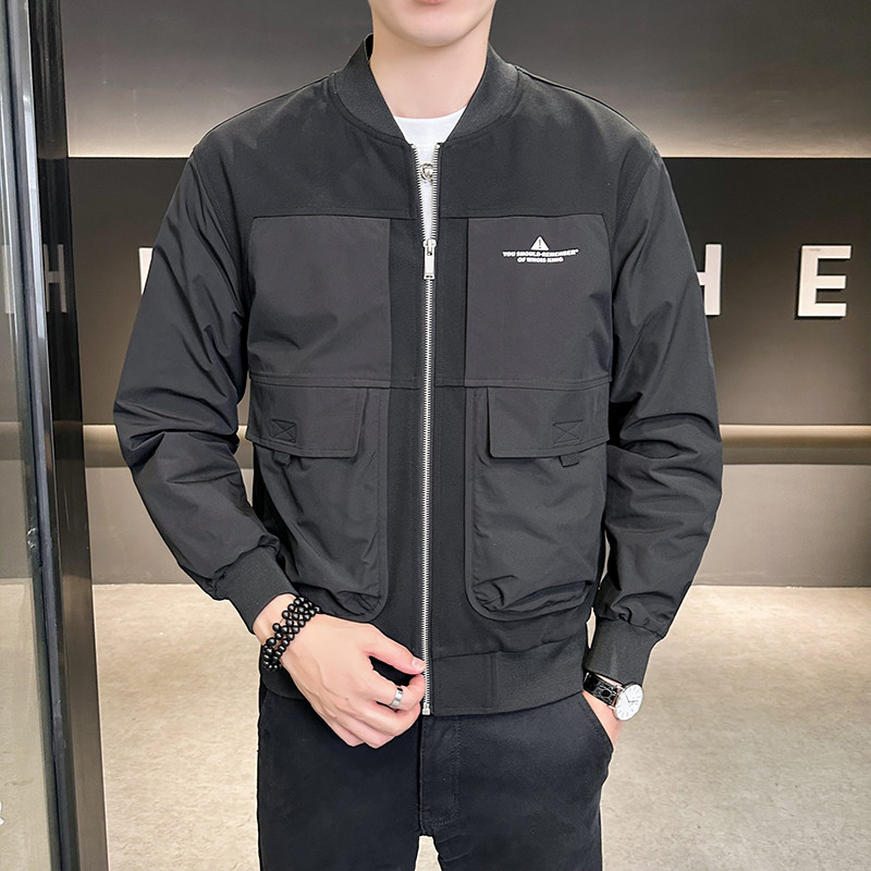 新款男士休闲夹克拉链棒球服小外套JK3016-P80,男装夹克,星座304B