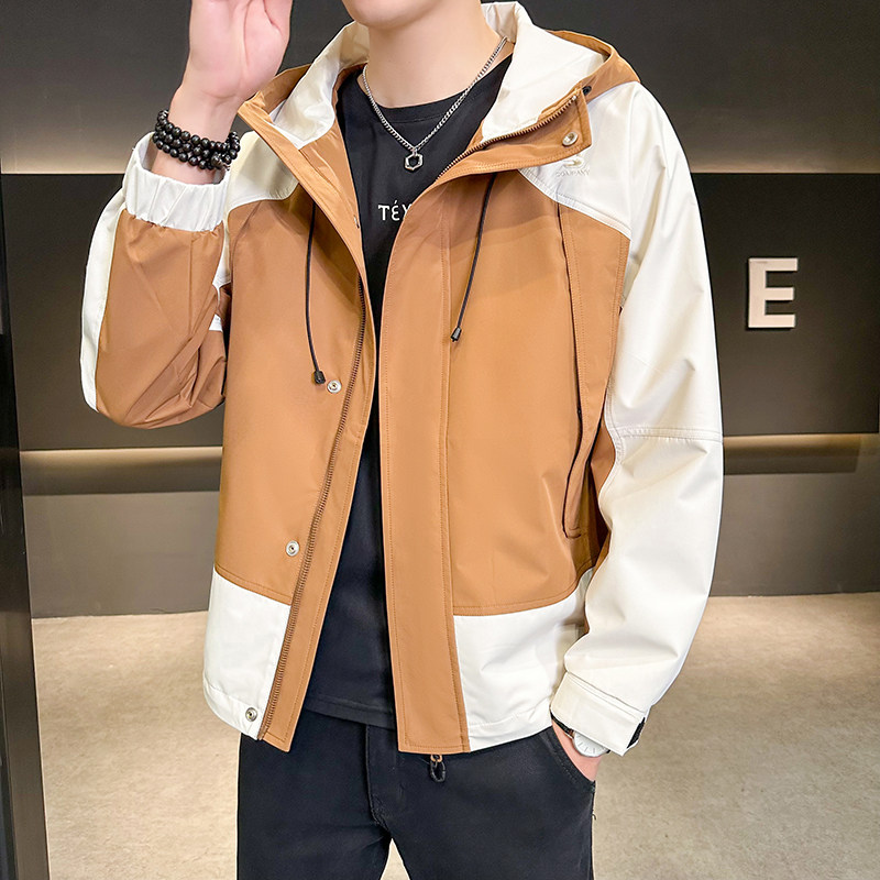 新款连帽撞色夹克拉链外套JK3026-P90,男装夹克,星座304B