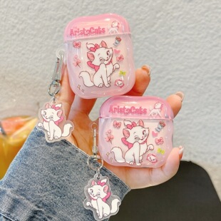 可爱卡通眨眼玛丽猫适用苹果耳机保护套airpods4无线蓝牙耳机壳三四airpodpro2二代ipod耳机盒airpods3保护壳