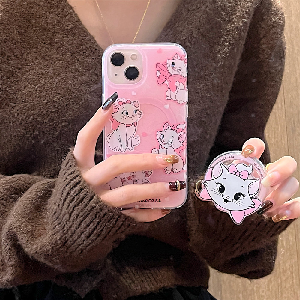 日韩卡通粉色玛丽猫磁吸支架适用iphone16pro手机壳苹果17新款15创意14pro女款13超火15promax双面防摔保护套,3C数码配件,手机保护套/壳,淘宝优惠券,粉丝福利购,淘宝优惠卷