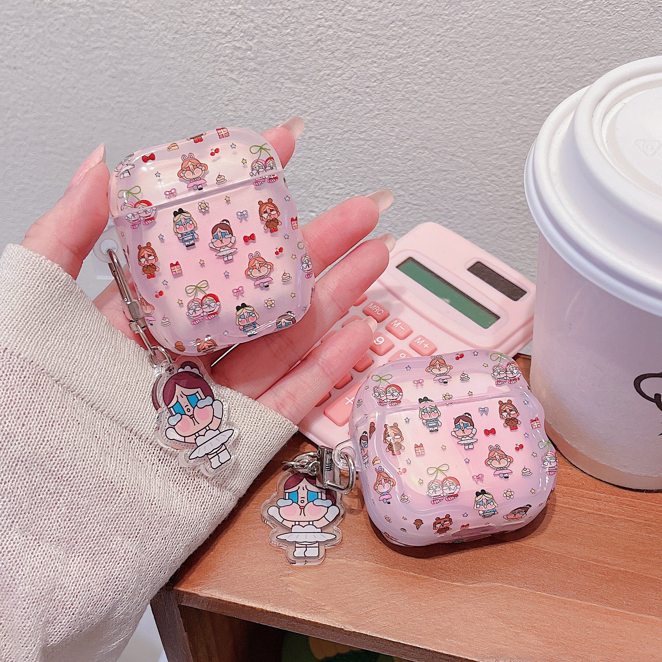 可爱卡通哭娃女孩适用苹果耳机保护套airpods4无线蓝牙耳机壳