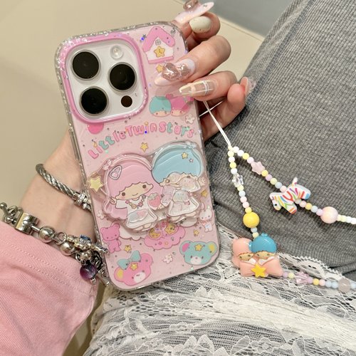 日韩卡通可爱星星少女链条适用iphone16pro手机壳苹果17新款15创意14pro女款13摇摇乐15promax软边防摔保护套