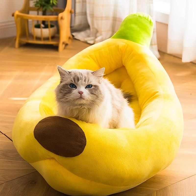 日本进口香蕉窝狗猫船窝宠物可拆洗中小型犬冬季保暖床垫子柯基