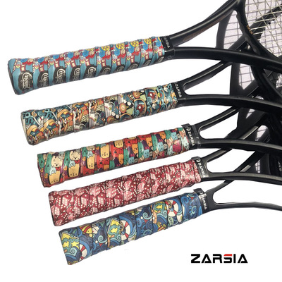 ZARSIA新款磨砂印花吸汗带 炫彩网羽球拍手胶 干性防滑止汗带3cm
