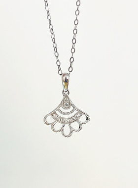 裙子18k白金项链女钻石吊坠优雅超仙时尚潮流女生锁骨链简约