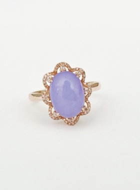 燕玺家玫瑰金糯种紫罗兰翡翠