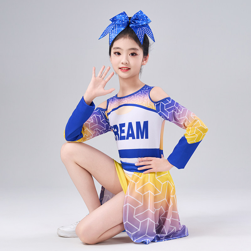 啦啦操比赛服女中小学生运动会