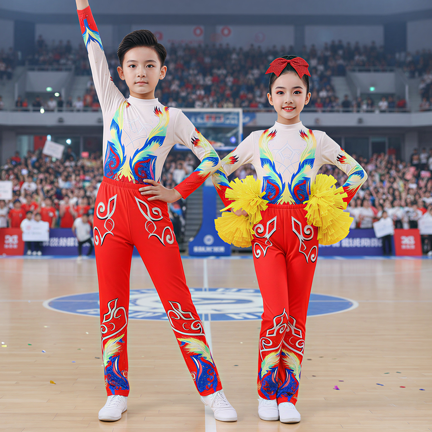 艺考竞技健美操男女啦啦队比赛服