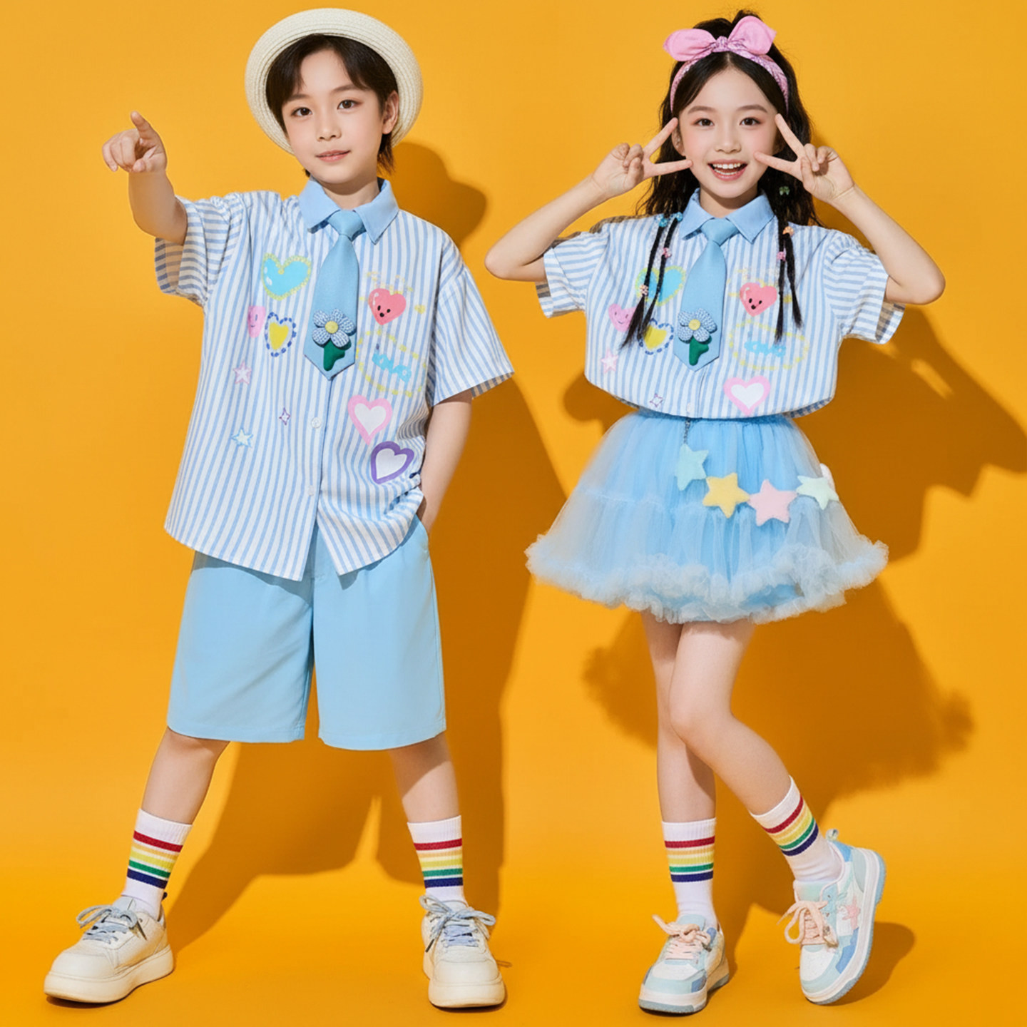 六一儿童啦啦队演出服小学生班服
