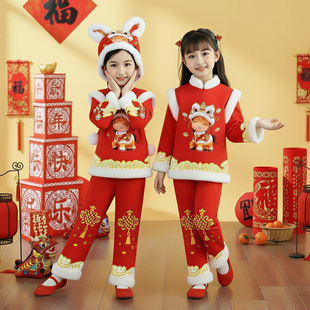 元旦儿童马演出服幼儿园男女马宝宝卡通动物马年喜庆舞蹈表演服装