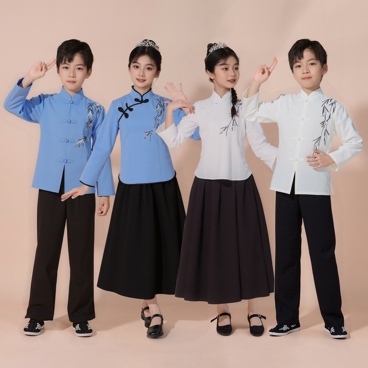 儿童民国风演出服学生装中山装
