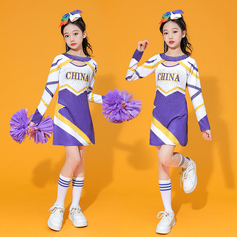 六一新款啦啦队队服舞蹈服装儿童成人男女长袖啦啦操运动会演出服