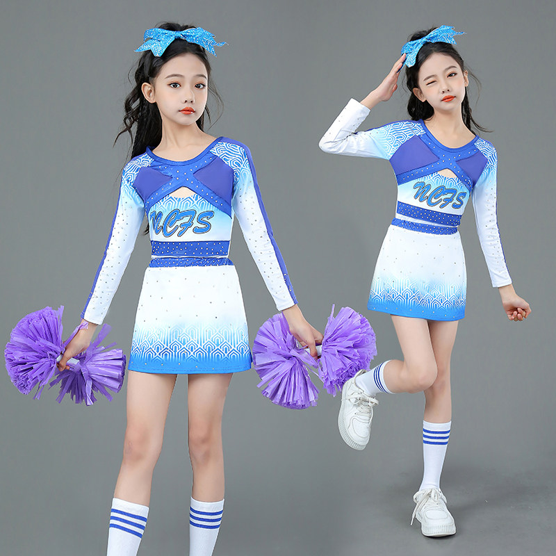 啦啦操舞蹈竞技比赛服运动会健美操表演服啦啦队服装女儿童演出服