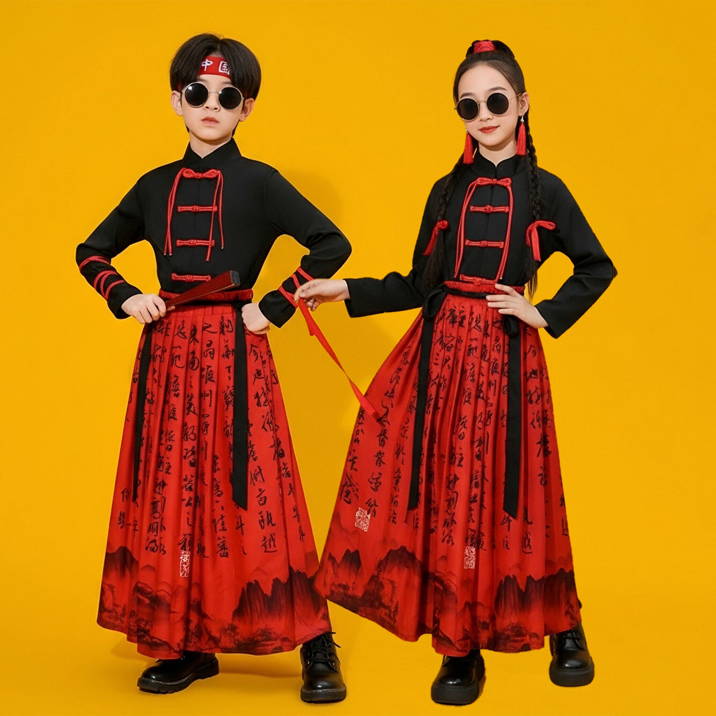 运动会中国风表演服装