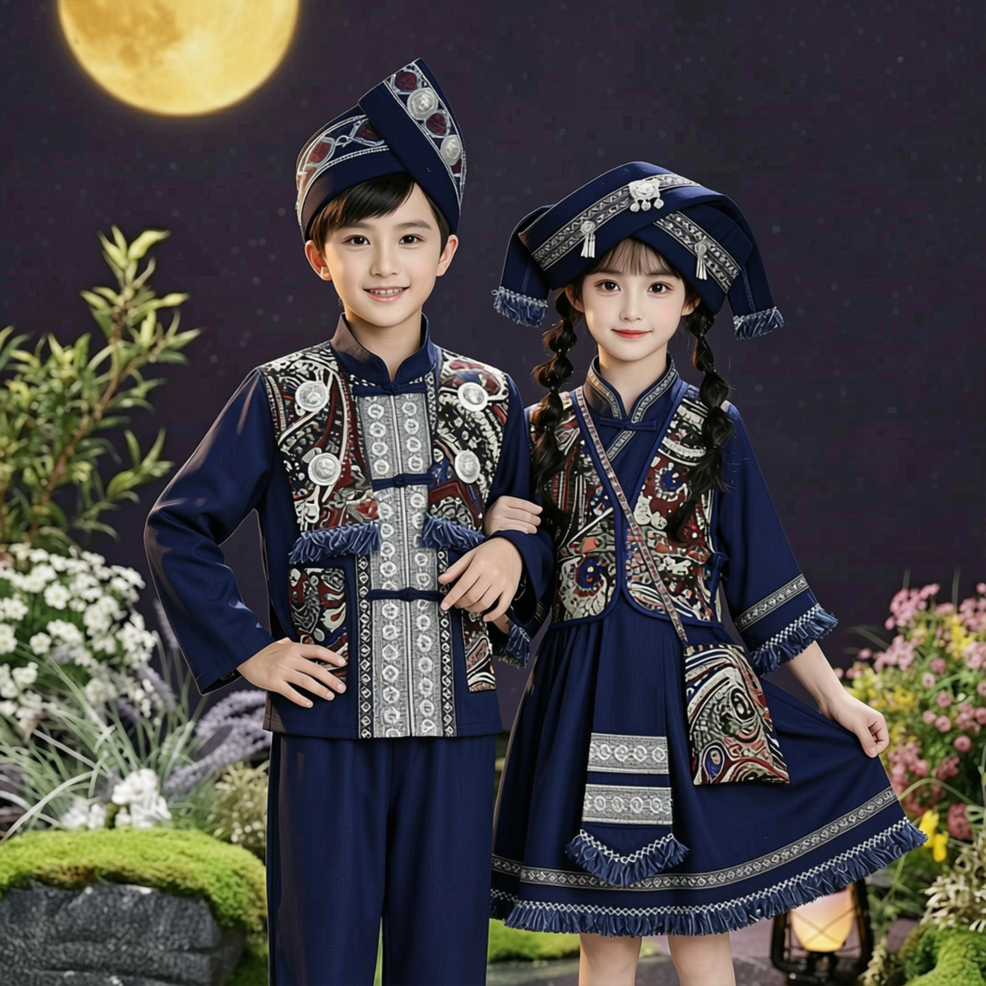 民族风舞蹈服套装男女幼儿园傣族