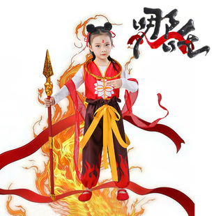 魔童现世cos哪吒咤童儿服装运动会开幕式入场服装六一啦啦队演出