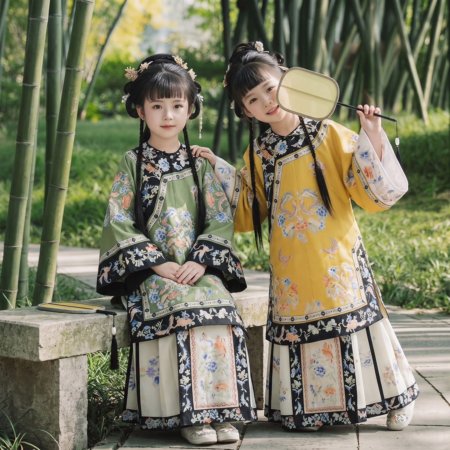 女童汉服清汉女格格服清朝旗装
