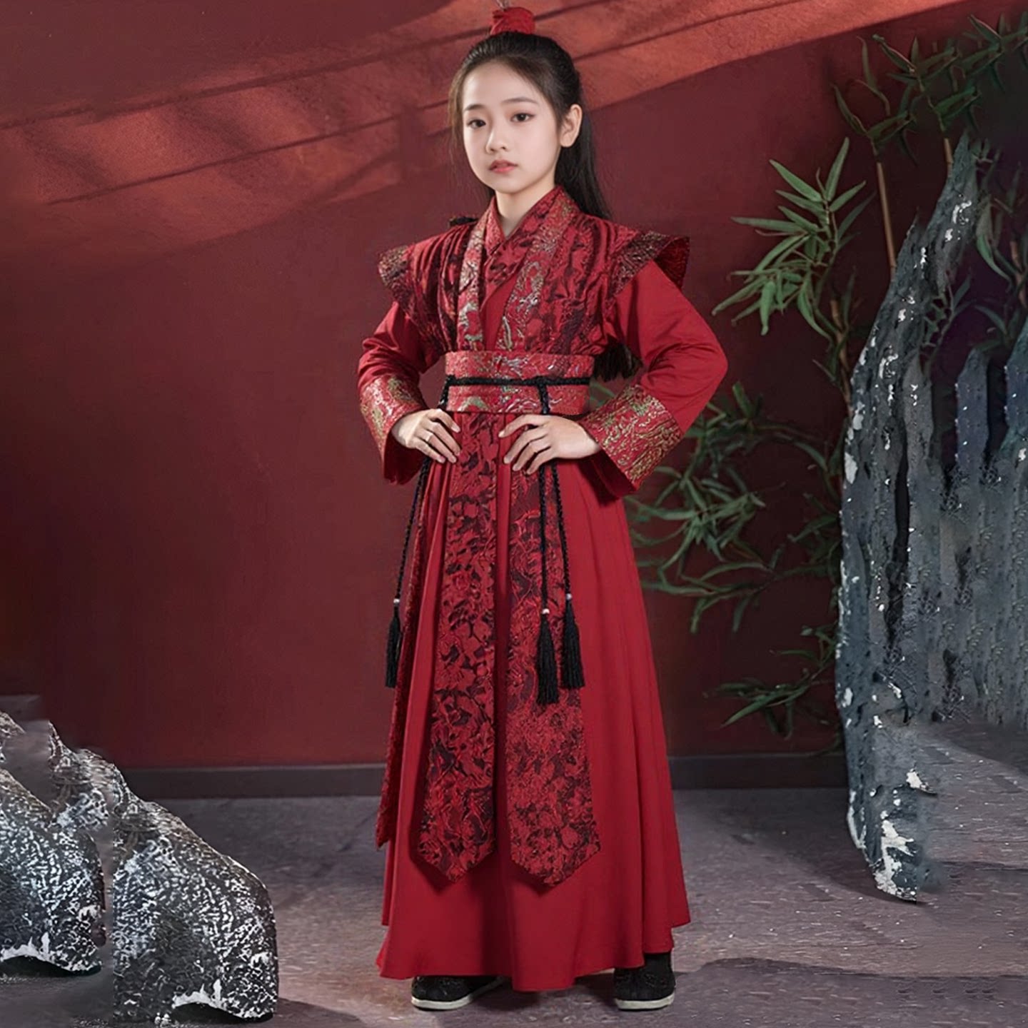 儿童汉服女童花木兰cos服装仙侠图片