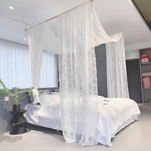 波西米亚风客栈民宿床幔纱幔中式架子床防尘搭纱床头帘纱帘家用