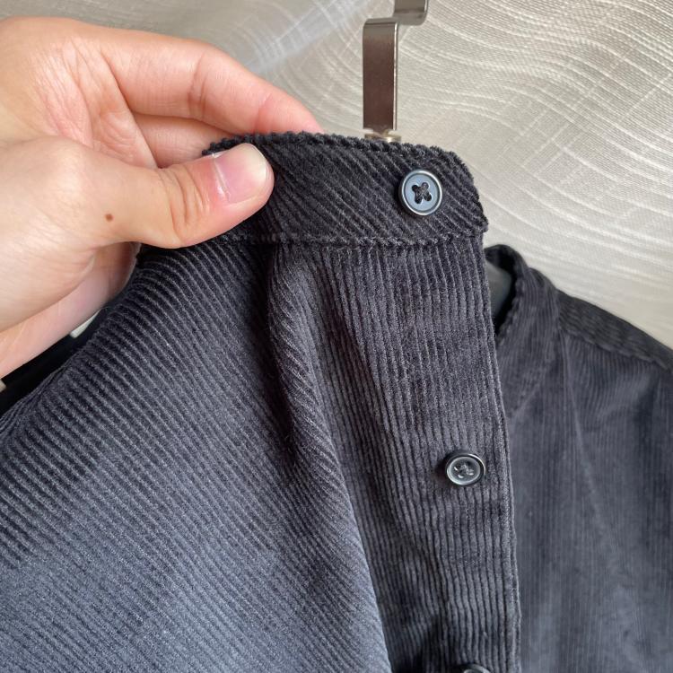 加厚秋冬男女条绒立领长袖衬衫