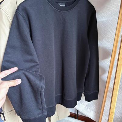秋冬加绒！男女纯黑色简洁百搭基础秋冬厚款圆领套头卫衣打底衫