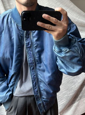 压轴牛货！扎染水洗 做旧男女MA1棒球飞行夹克外套棉服衣秋冬