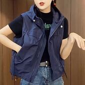 春秋女装 上衣2024新款 坎肩 小个子马夹外穿无袖 休闲马甲外套女短款