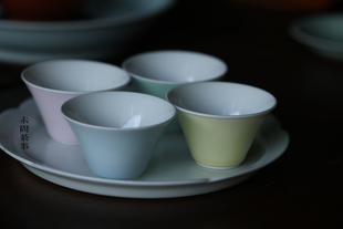 青塘山房 薄胎马蹄杯 豌豆黄 梅子青 天青 桃粉   40毫升
