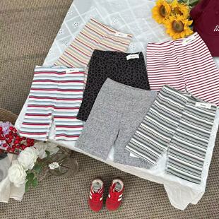 百搭条纹休闲款 骑行裤 宝宝打底裤 儿童骑行裤 五分裤 韩版 鲨鱼裤 夏款